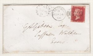 GB 1854 1d plate 51 PF sg42 fine used on neat 1864 cover, St Leonards to Saffr