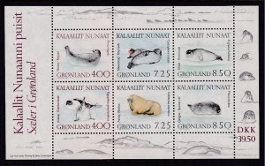 Greenland 238a Seals Souvenir Sheet MNH VF