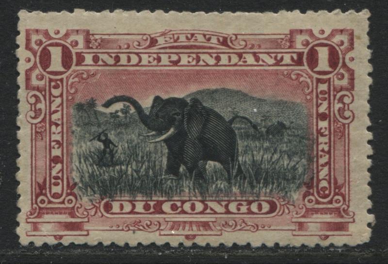 Belgian Congo 1901 1 franc carmine & black mint o.g.