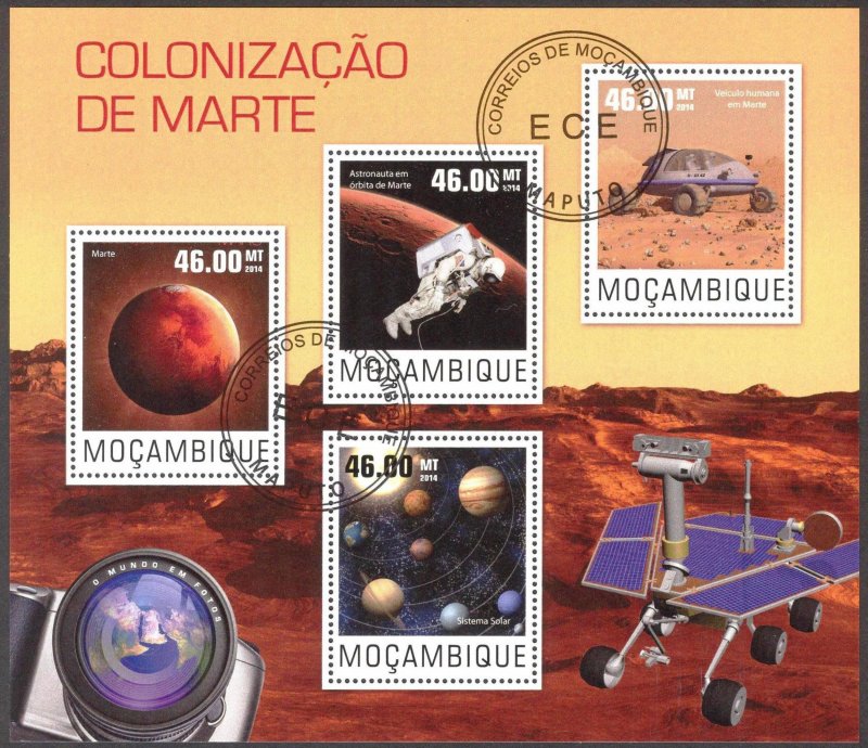 Mozambique 2014 Space Colonization of Mars Sheet Used / CTO