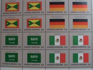 ​UNITED NATION-1985 SC#450-453  U. N. FLAGS SERIES MNH FULL SHEET- VERY FINE