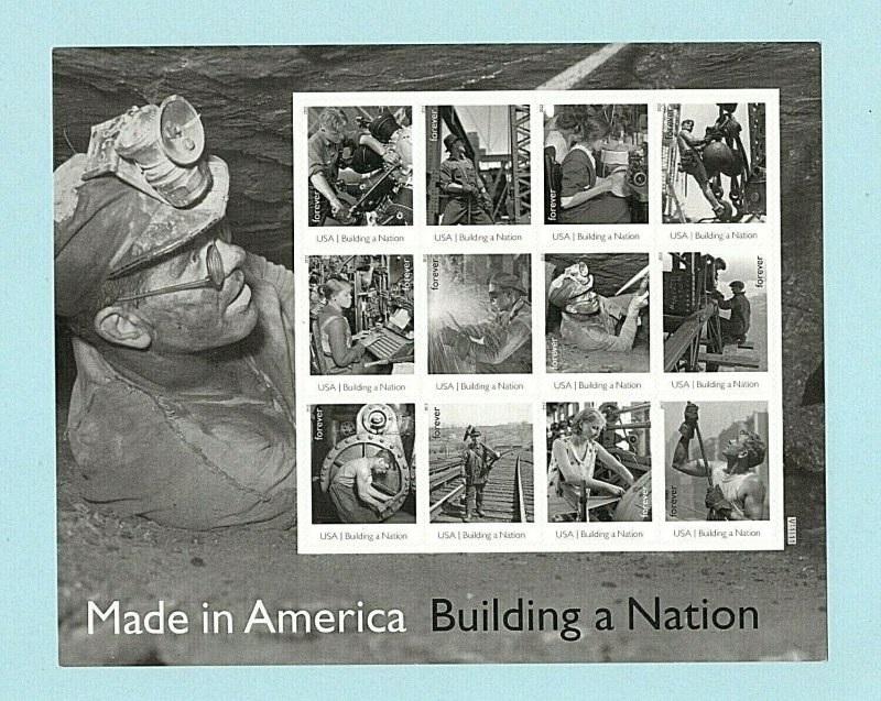 Sc # 4801 ~ Full Pane ~ Forever Issue, Made In America, Coal Miner (fd11)