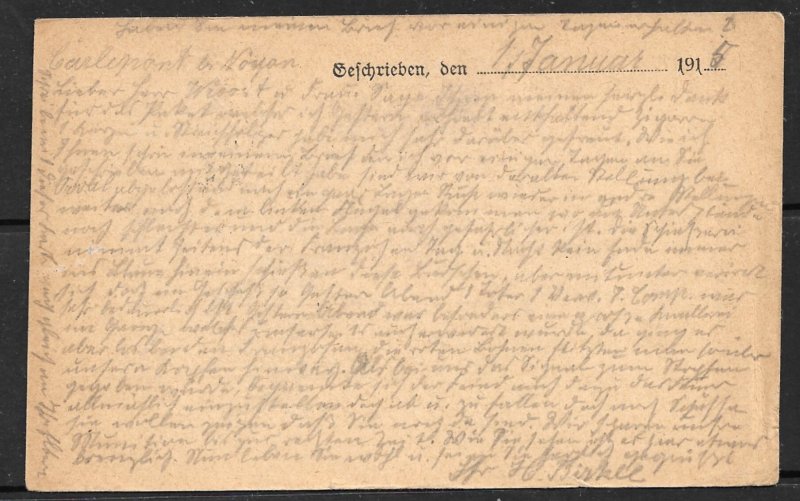 GERMANY WW1 1915 FELDPOST CARD 17th Infantry Division Western Front