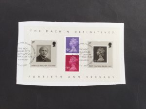 MS 2743  GB used minisheet. 2007. Machin definitives 40th anniversary. Ex FDC