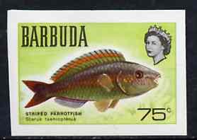 Barbuda 1968 imperf proof 75c (Parrotfish) from the first...