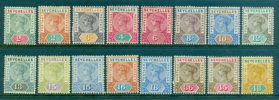 Seychelles #1-16 Part Set  Mint  Scott $221.00