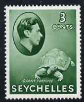 Seychelles 1938-49 KG6 Tortoise 3c green mtd mint SG136