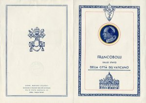 VATICAN CITY   SCOTT#C16/17  FIRST DAY CANCELED ON OFFICIAL MAXIMUM  FOLDER  