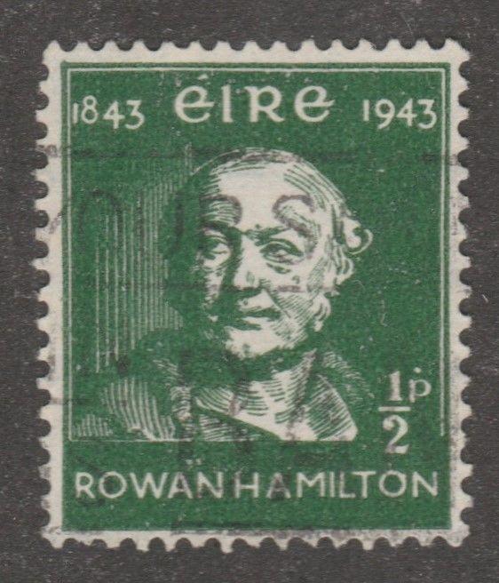 Ireland stamp, scott#126, used, green, Rowan Hamilton,  math, #M981