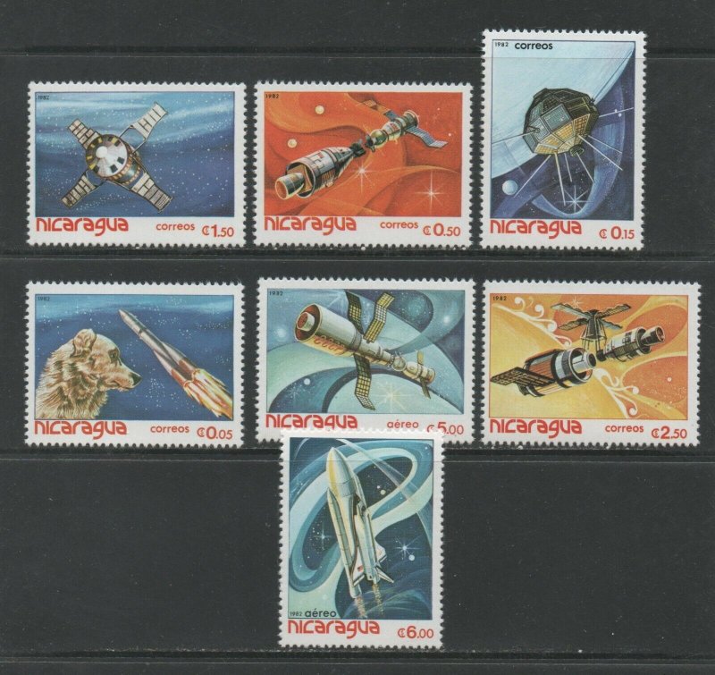 Thematic Stamps Space - NICARAGUA 1982 SPACE 7v 2348/54 mint