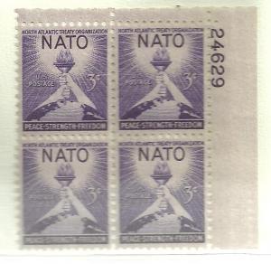 #1008 NATO plate block Mint NH #24629