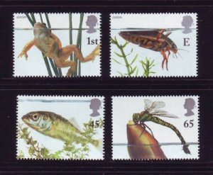 Great Britain Sc 1981-84  2001 Europa Aquatic Life  stamp set mint NH