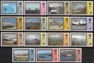 1980 Falkland Islands Dependencies landscapes 15v. MNH SG. n. 74A/88