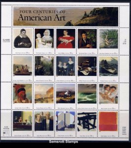 3236 Four Centuries of American Art 32c Full Sheet of 20 Stamps