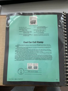 USPS Souvenir Page Scott  1988 coal car coil stamps