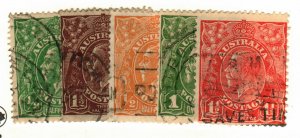 Australia #60,63, 66-7 used