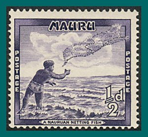 Nauru 1954 Fisherman, 0.5d MNH 39,SG48