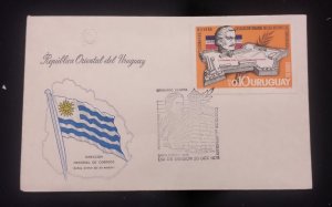 D)1975, URUGUAY, FIRST DAY COVER, ISSUE, CL ANNIVERSARY OF THE TAKING OF FORT