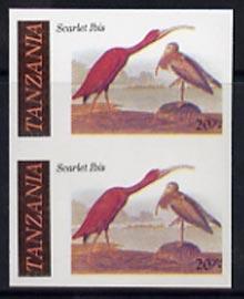 Tanzania 1986 John Audubon Birds 20s (Scarlet Ibis) in u/...