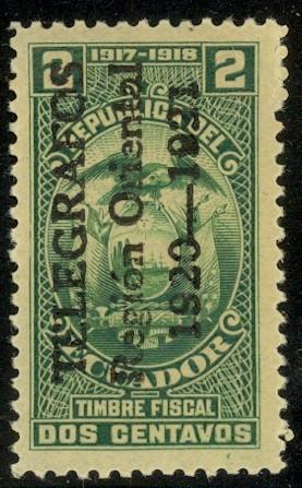 ECUADOR TELEGRAPH STAMPS 1920 2c Region Oriental UP Hiscocks No.55 MNH