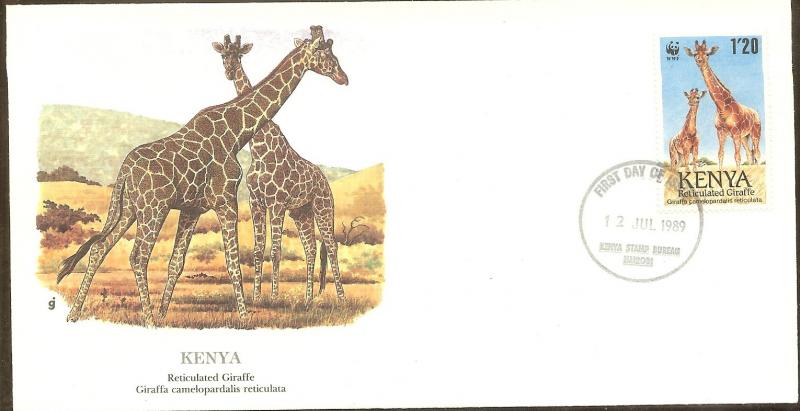 Kenya FDC SC# 491 Reticulated Giraffe L52 