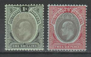 SOUTHERN NIGERIA 1907 KEVII 1/- AND 2/6 