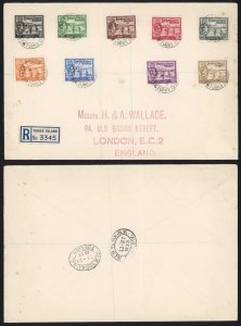 Turks and Caicos KGVI set to 1/- Yellow Bistre