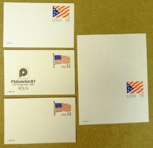 Mint 14c 19c USA Flag Stamp Postcards 23qty