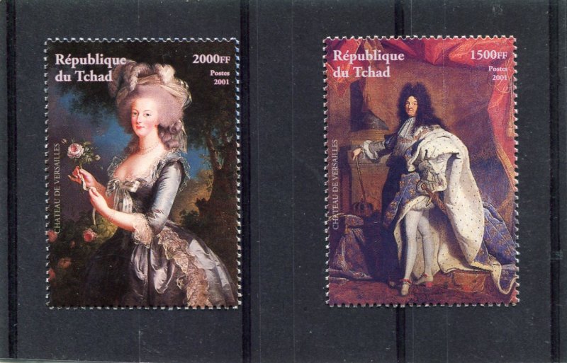 Chad 2001 VERSAILLES Louis XIV & Marie Antoinette (2v) Perforated Mint (NH)