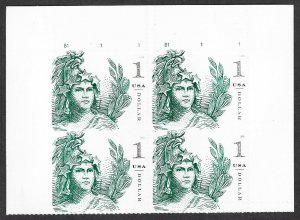 US Cat # 5295, Plate Blk, Statue of Freedom, MNH*-