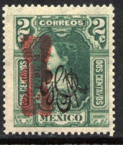 MEXICO 541, 2¢ Corbata & Carranza Rev overprints UNUSED, H OG. VF.