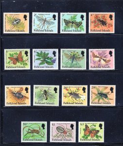 EDSROOM-12960 Falkland Islands 387-401 MNH 1984 Complete Insects & Spiders CV$17