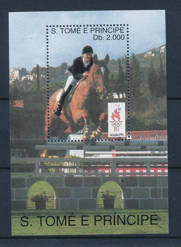 [57728] Sao Tome & Principe 1993 Olympics Atlanta Horse Equestrian MNH Sheet