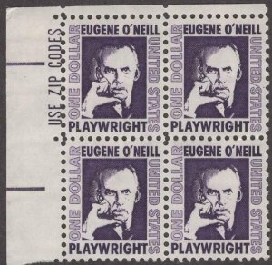 Scott # 1294 - US ZIP Block Of 4 - Eugene O'Neal - MNH - 1973