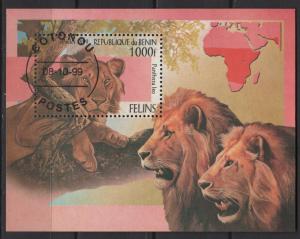 Benin 1999 - Scott 1196  Sheet of 1 CTO - Panthero Leo, Lion