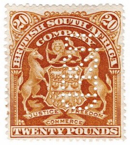 (I.B) Rhodesia/BSAC Revenue : Duty Stamp £20