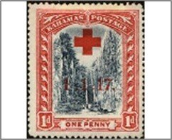 Bahamas 1917 Mint Stamp SC B1 Overprinted in Red 1 d - British penn*STOCK IMAGE*