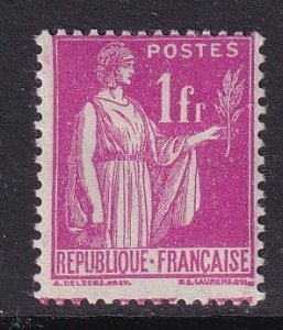 France  #278  MH  1938  Peace with olive branch 1fr rose