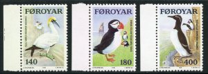 Faroe Islands Scott 36-38 Unused VLHOG - 1978 Sea Birds Set - SCV $2.40