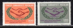 Turkey #1646-47 ~ Cplt Set of 2 ~ Cooperation Year ~ Unused, HM