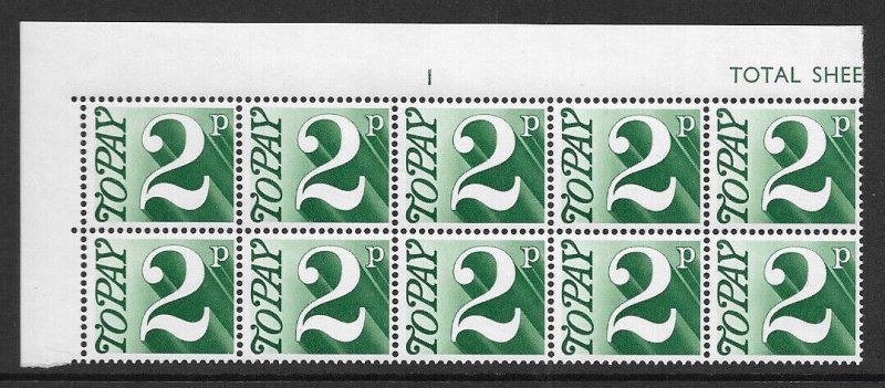 Spec Z50 D79 2p 1970 Decimal Postage Due Cyl 1 No dot OCP UNMOUNTED MINT/MNH 