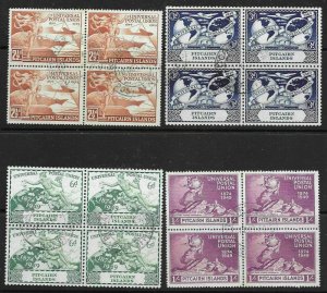 PITCAIRN ISLANDS SG13/6 1949 U.P.U. SET USED BLOCKS OF 4