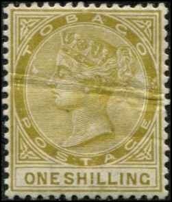 Tobago SC# 23 Victoria 1shilling  MH wmk2 Creased