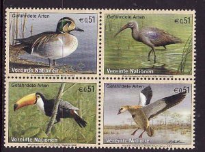 United Nations Vienna-Sc#332a- id8-unused NH set-Endangered-Birds-2003-