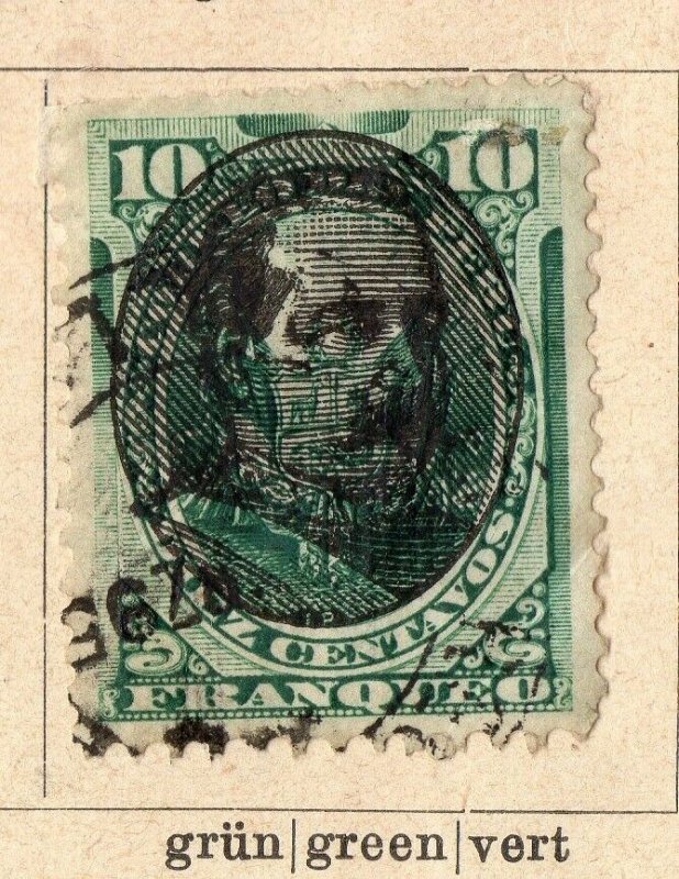 Peru 1894 Early Issue Fine Used 10c. Optd NW-11704