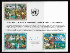 United Nations Souvenir Card Scott SC39 ECE Mint, NY FD, Geneva FD, Vienna FD