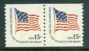 1618C 15c U.S. Flag Fine MNH Pair