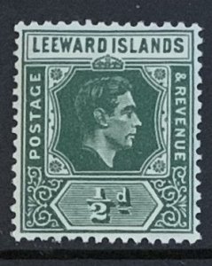 LEEWARD ISLANDS 1938/51 HALFPENNY GREEN  SG96 LIGHTLY MOUNTED  MINT