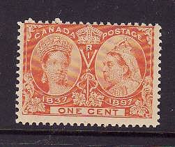 Canada-Sc#51-Unused 1c orange-QV Diamond Jubilee-og-NH-1897-Cdn142-