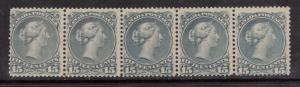 Canada #30 NH Mint Rare Strip Of Five